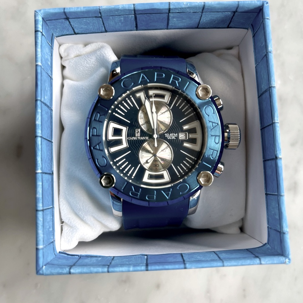 Capri Watch - Blue and Stainless Steel - 49MM